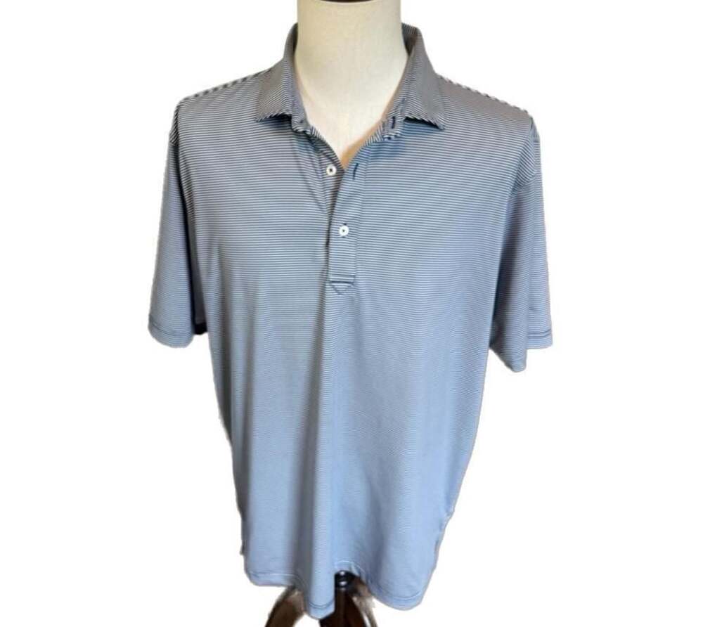 Turtleson Men's Striped Performance Short Sleeve Golf Polo